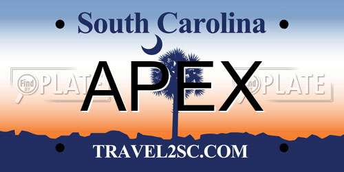 APEX South Carolina License Plate