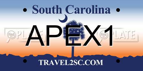 APEX1 South Carolina License Plate