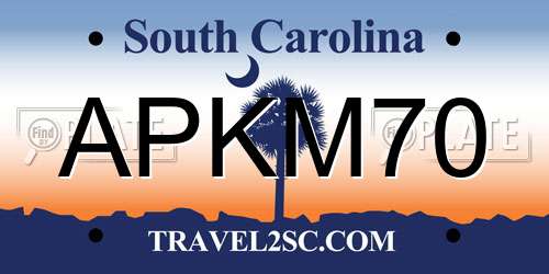 APKM70 South Carolina License Plate