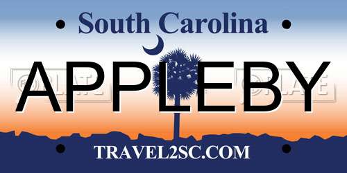 APPLEBY South Carolina License Plate