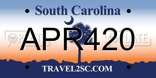 APR420 South Carolina License Plate