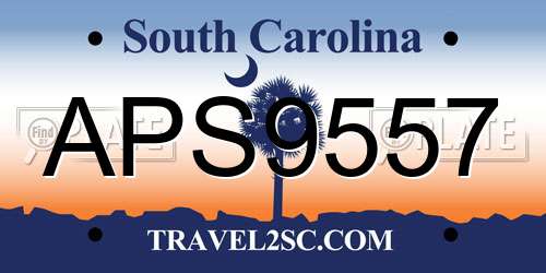 APS9557 South Carolina License Plate