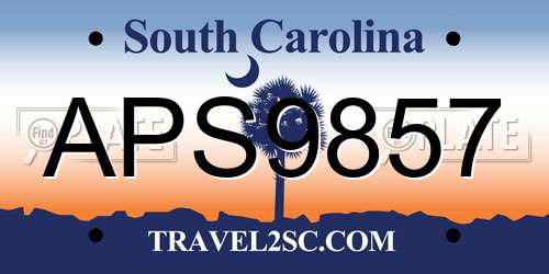 APS9857 South Carolina License Plate