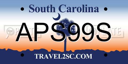 APS99S South Carolina License Plate