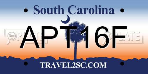 APT16F South Carolina License Plate