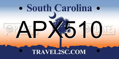 APX510 South Carolina License Plate