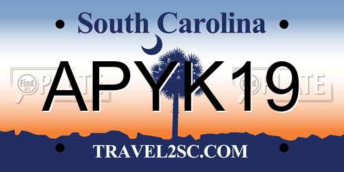 APYK19 South Carolina License Plate