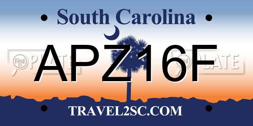 APZ16F South Carolina License Plate