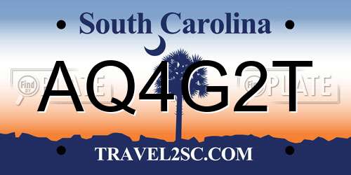 AQ4G2T South Carolina License Plate