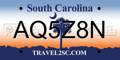 AQ5Z8N South Carolina License Plate