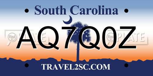 AQ7Q0Z South Carolina License Plate