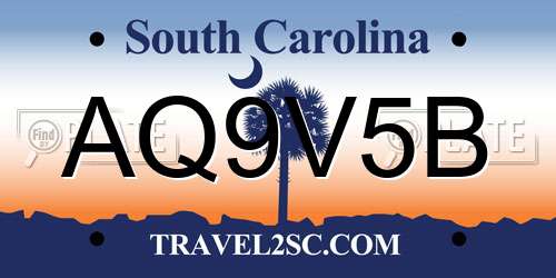 AQ9V5B South Carolina License Plate