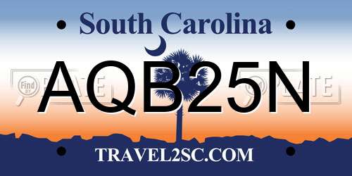 AQB25N South Carolina License Plate