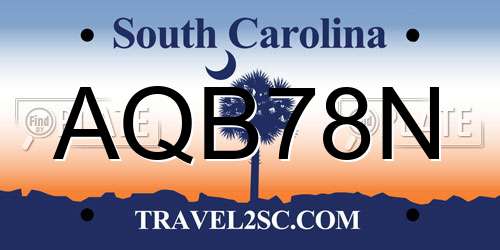 AQB78N South Carolina License Plate