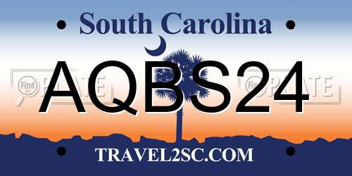 AQBS24 South Carolina License Plate