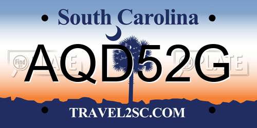 AQD52G South Carolina License Plate