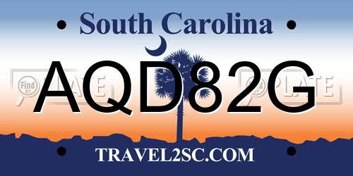 AQD82G South Carolina License Plate