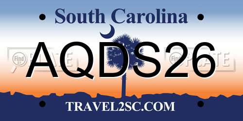 AQDS26 South Carolina License Plate