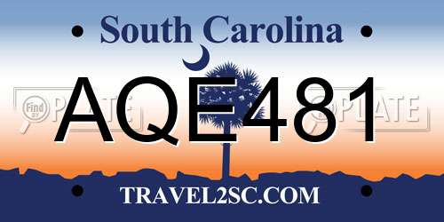 AQE481 South Carolina License Plate