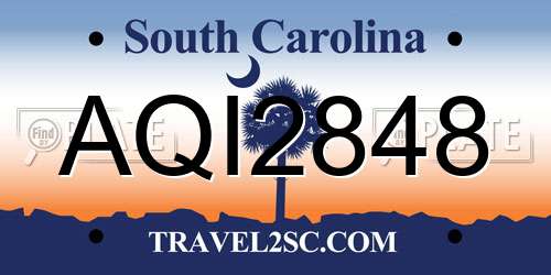 AQI2848 South Carolina License Plate