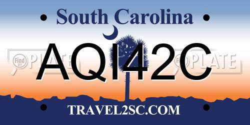 AQI42C South Carolina License Plate