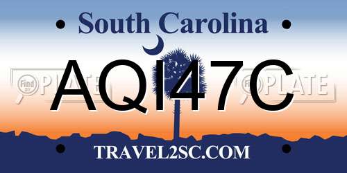 AQI47C South Carolina License Plate