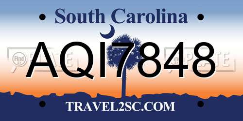 AQI7848 South Carolina License Plate