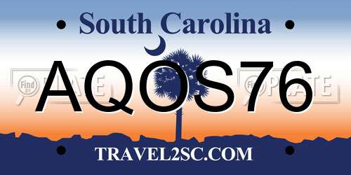 AQOS76 South Carolina License Plate