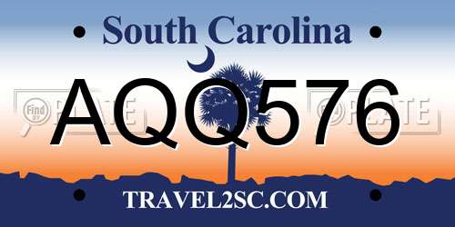 AQQ576 South Carolina License Plate