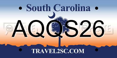 AQQS26 South Carolina License Plate