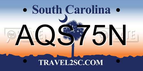 AQS75N South Carolina License Plate