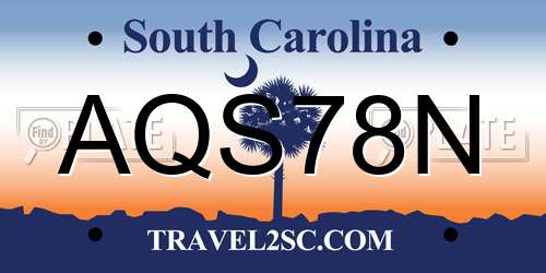 AQS78N South Carolina License Plate