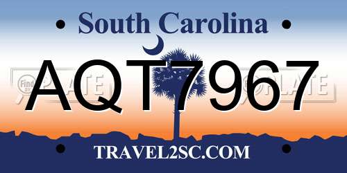 AQT7967 South Carolina License Plate