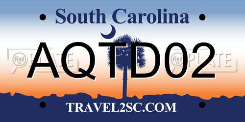 AQTD02 South Carolina License Plate