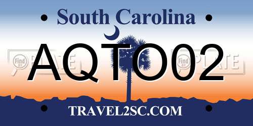 AQTO02 South Carolina License Plate