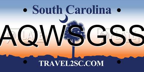 AQWSGSS South Carolina License Plate