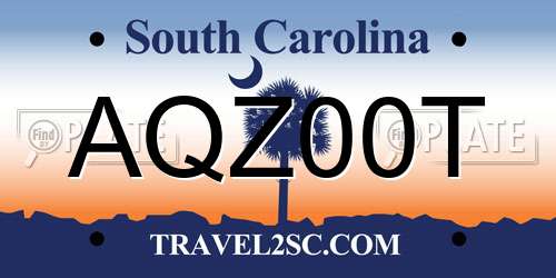 AQZ00T South Carolina License Plate