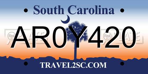 AR0Y420 South Carolina License Plate