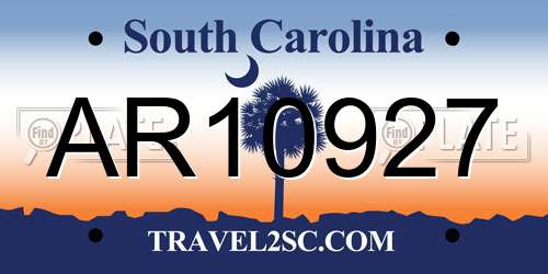 AR10927 South Carolina License Plate