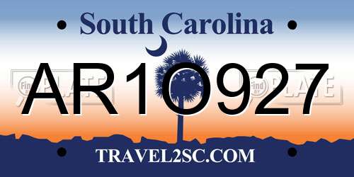 AR1O927 South Carolina License Plate