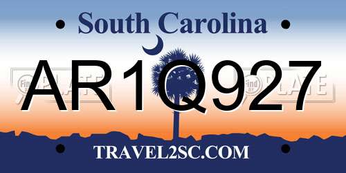 AR1Q927 South Carolina License Plate