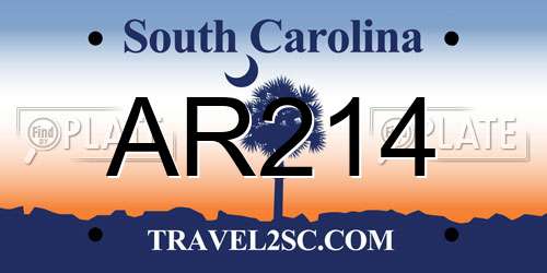 AR214 South Carolina License Plate