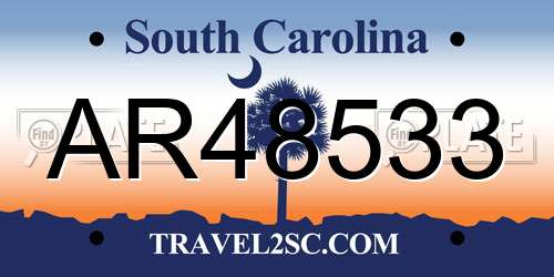 AR48533 South Carolina License Plate
