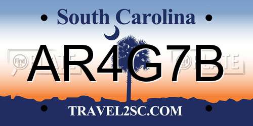 AR4G7B South Carolina License Plate