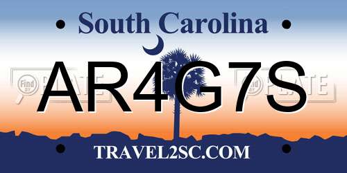 AR4G7S South Carolina License Plate