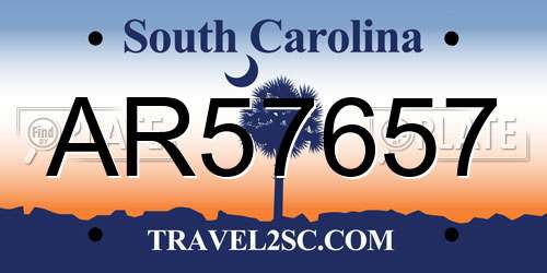 AR57657 South Carolina License Plate