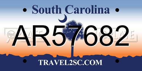 AR57682 South Carolina License Plate
