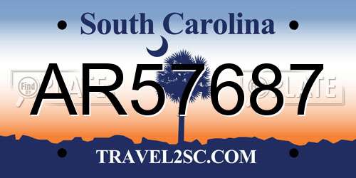 AR57687 South Carolina License Plate