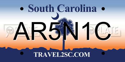 AR5N1C South Carolina License Plate
