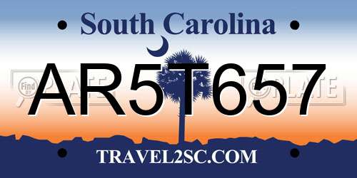 AR5T657 South Carolina License Plate
